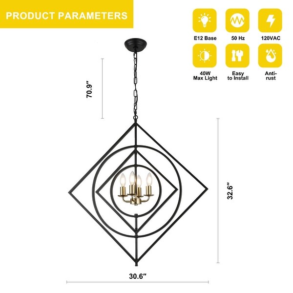 aco♡ Oaks Aura Hexa Series 4-Light Black 360° DIY Shape Modern