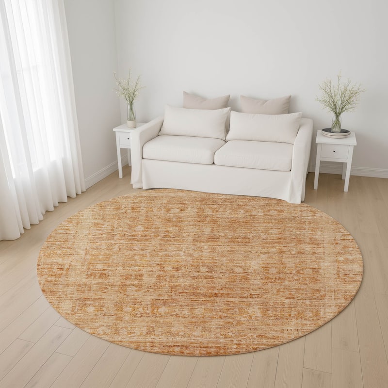 Premium Washable Super Soft Vintage Traditional Mayfield Rug - Coral - 8' x 8'