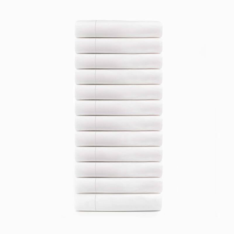 Cotton Blend Hotel Quality White Flat Bed Sheet Set of 12 by Superior - King