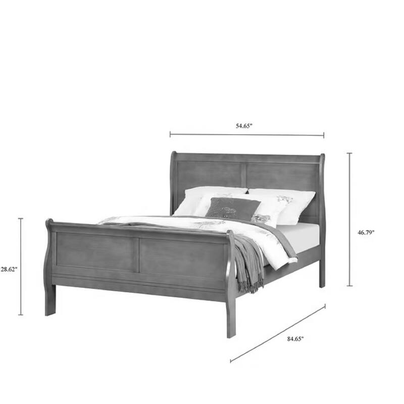White Full Size Panel Sleigh Bed Solid Wood Wooden Bedroom Furniture Bed Bath & Beyond 37568371