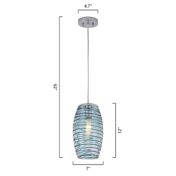 dimension image slide 0 of 5, Maxax 1 - Light Clear/Chrome/Blue Single Pendant