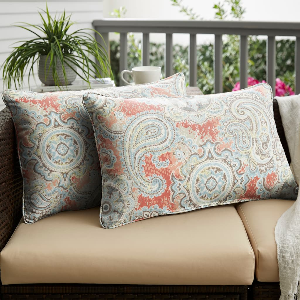 Sorra Home Outdoor Corded Pillow Set of 2