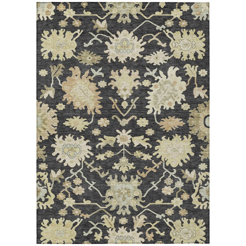 Machine Washable Indoor/ Outdoor Traditional Casual Chantille Rug