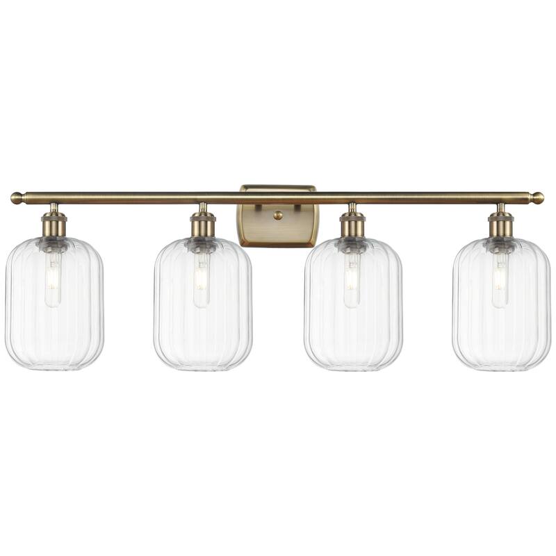 Innovations Lighting 516-4W-13-37 Preston Vanity Preston 4 Light 37" - Antique Brass / Clear