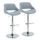 preview thumbnail 16 of 144, Silver Orchid Svellingen Adjustable Bar Stool with Rounded T Footrest - Set of 2 Blue Noise Fabric/Chrome Metal
