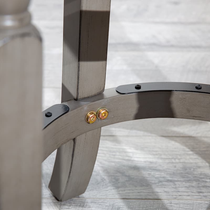 30" Bar Stool, Weathered Gray Finish