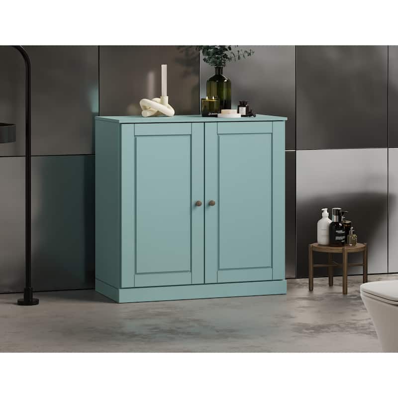 Palace Imports 100% Solid Wood 32" Bathroom Cabinet with Solid Doors, 2-Drawers and Adjustable Shelves
