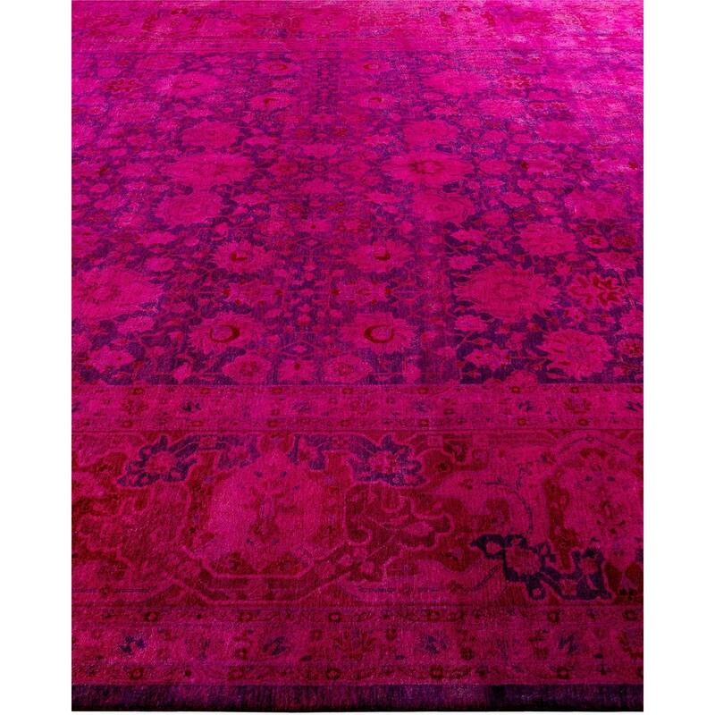 Contemporary Overdyed Wool Hand Knotted Area Rug - 9' 5" x 12' 3"
