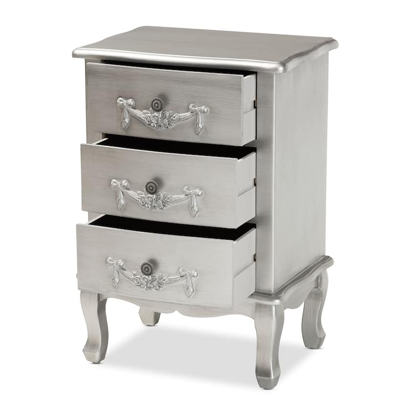 Baxton Studio Callen Classic and Traditional Wood 3-Drawer End Table