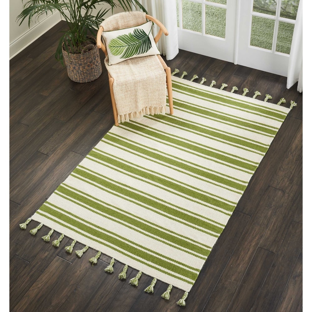 Nourison Solano Striped Dhurri Reversible Area Rug