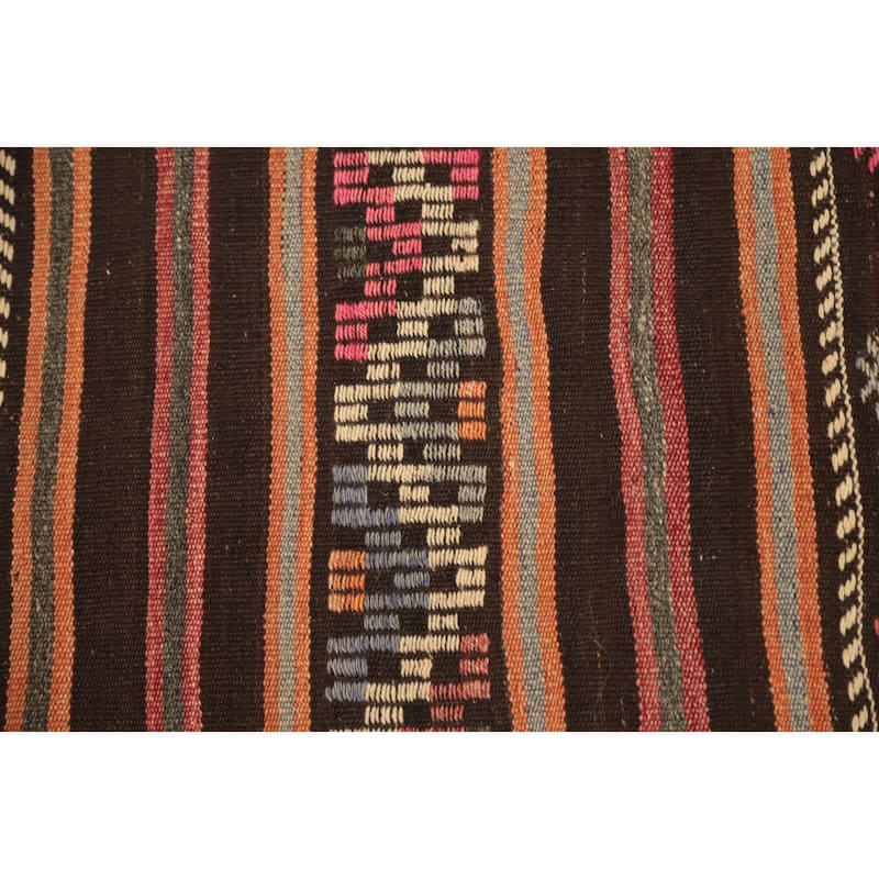Hand Woven Oriental 100% Wool Carpet Southwestern Tribal Multi-Colored Kilim Area Rug - 9' 3'' X 7' 1''