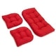 preview thumbnail 17 of 20, Twill 3-piece Indoor Settee Cushion Set Red