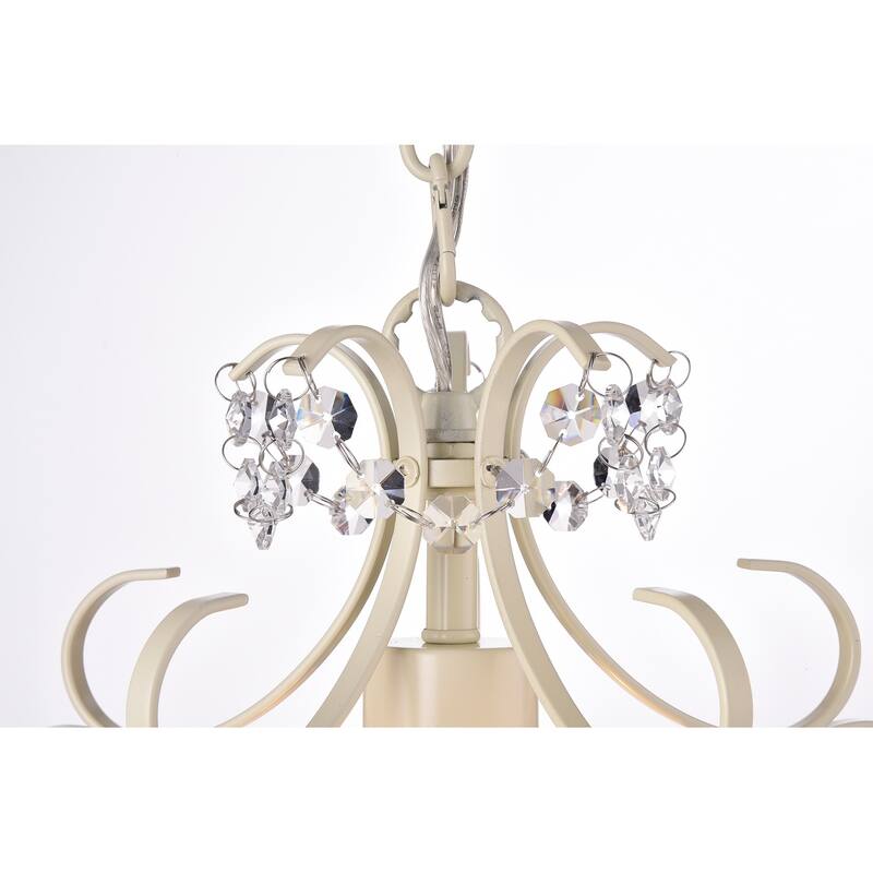 White Finish 1-Light Glam Mini Pendant with Crystal