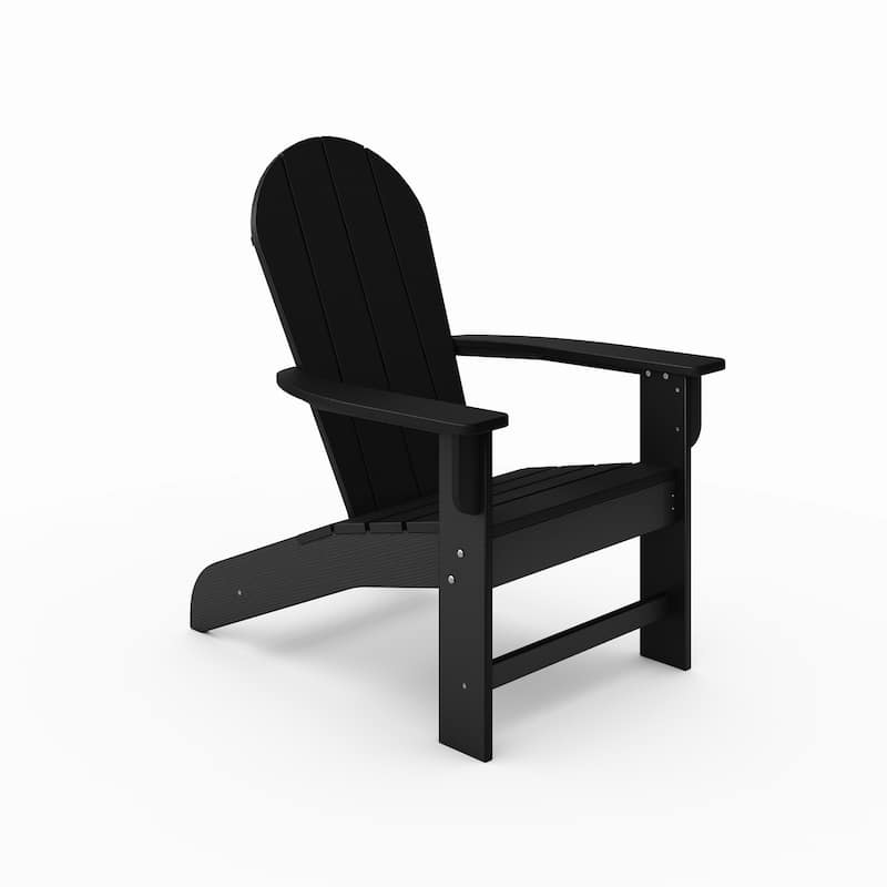 Black Adirondack Chair - Premium Hdpe Poly Lumber For Pool, Patio, And Garden Elegance
