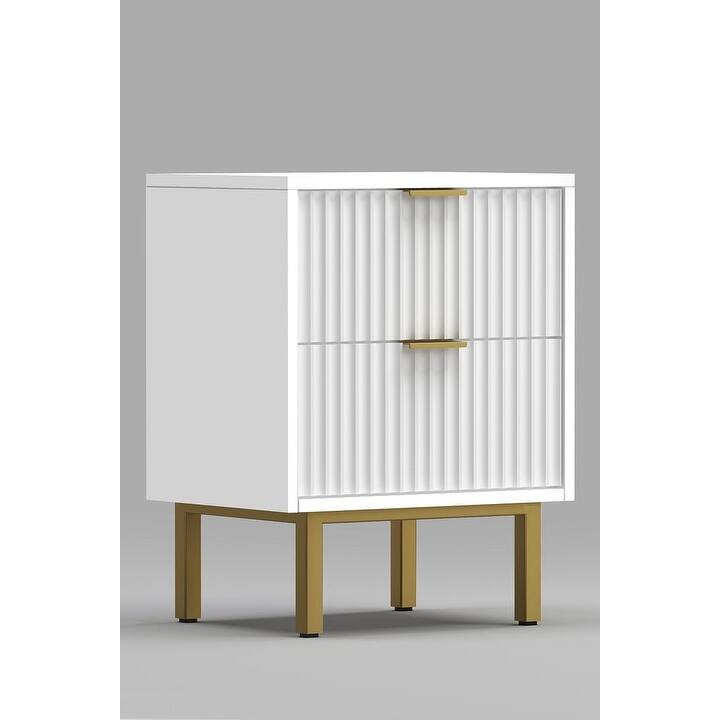 Origins by Alpine Casey 2 Drawer Nightstand in White