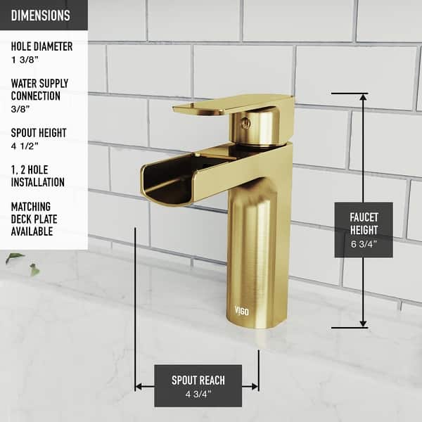 dimension image slide 3 of 4, VIGO Ileana 7" H Single Handle Single Hole Bathroom Faucet