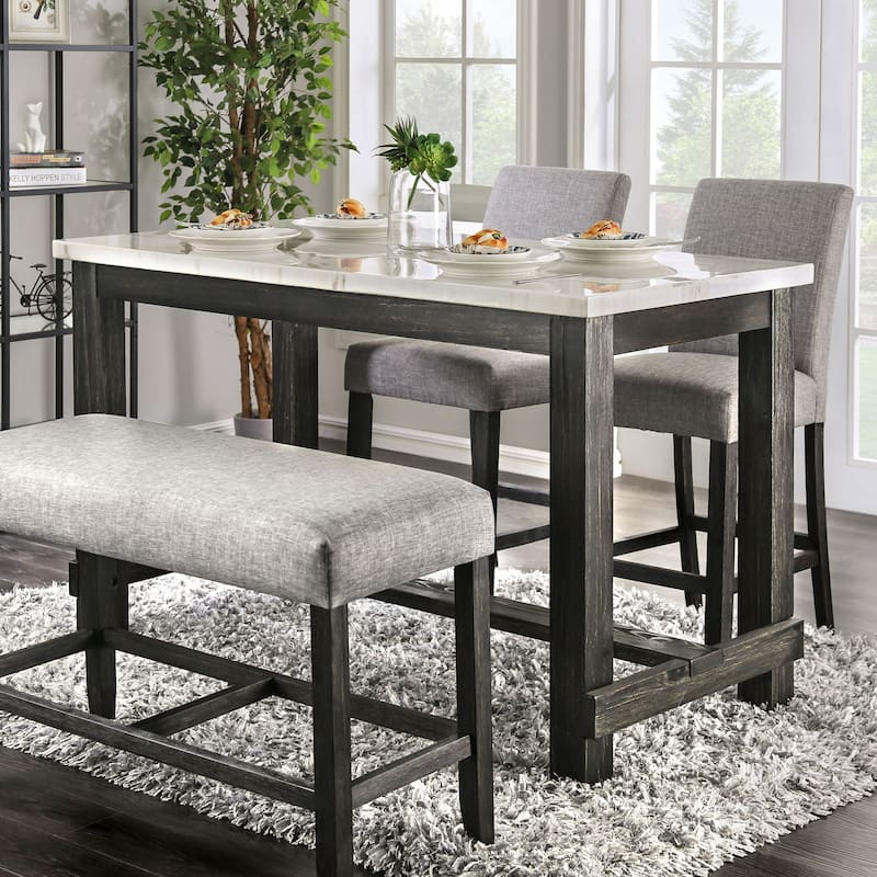 Furniture of America Shap Rustic Black 60-inch Counter Height Table (Table Only) - Antique Black