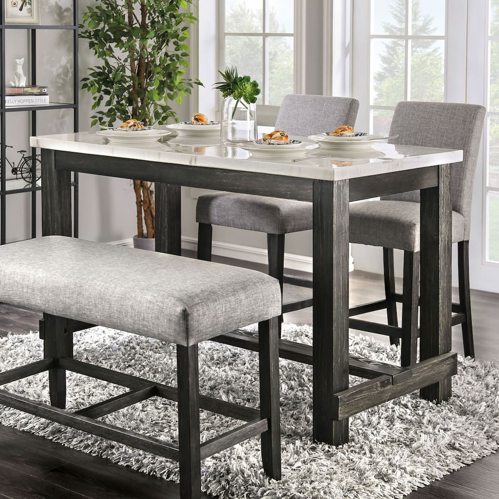 Furniture of America Shap Rustic Black 60-inch Counter Height Table (Table Only)