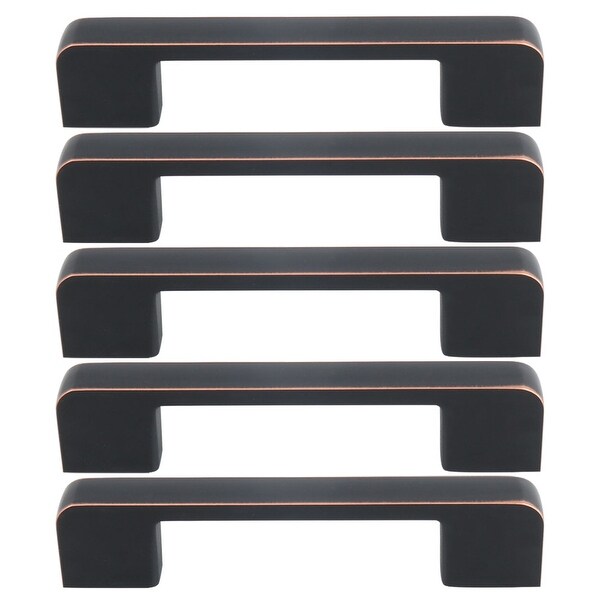 Cabinet Handles Pull Zinc Alloy 5" Hole Center for Drawer Furniture Door Cabinet Cupboard Wardrobe Dresser 5pcs Copper Tone