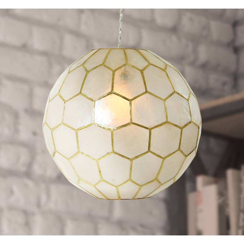 Capiz Honeycomb Globe Pendant Light