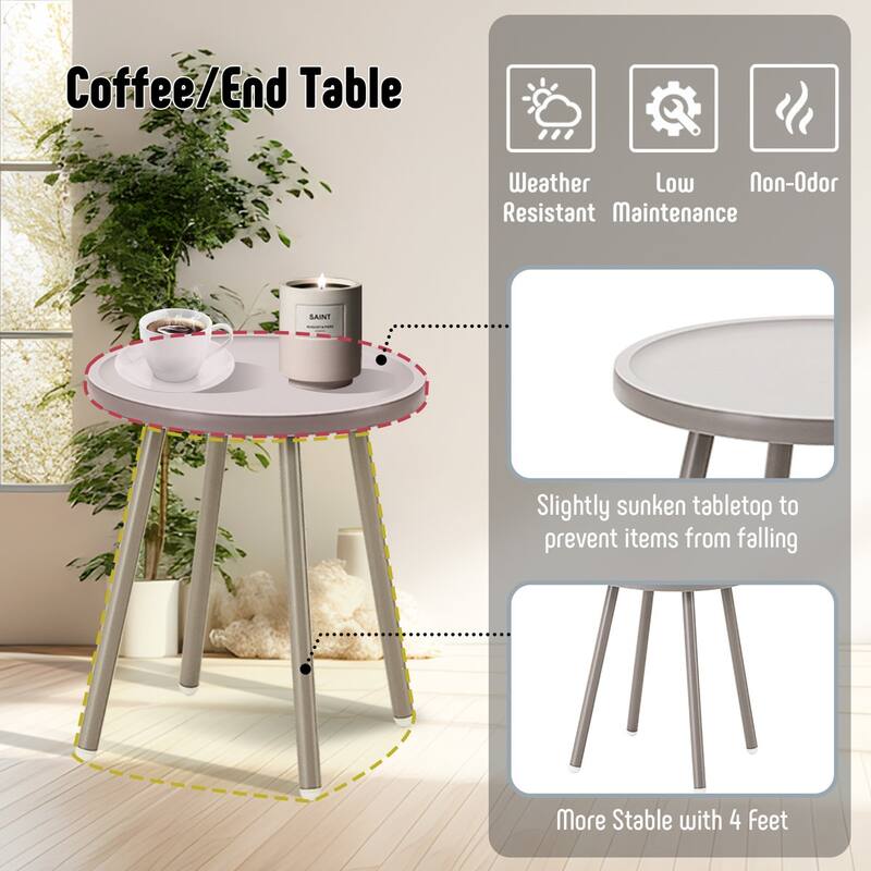 3-Piece Patio Furniture Set With Bistro Table & 2 Resin Chairs, Outdoor Conversation Set For Garden