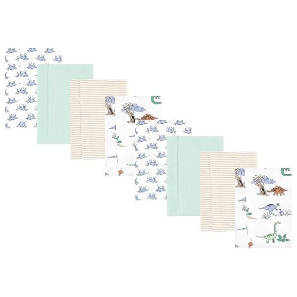 slide 1 of 1, Hudson Baby Boys Cotton Poly Flannel Burp Cloths 8-Pack, Boy Dino World, One Size - Boy Dino World 8-Pack - One Size One Size - Boy Dino World 8-Pack