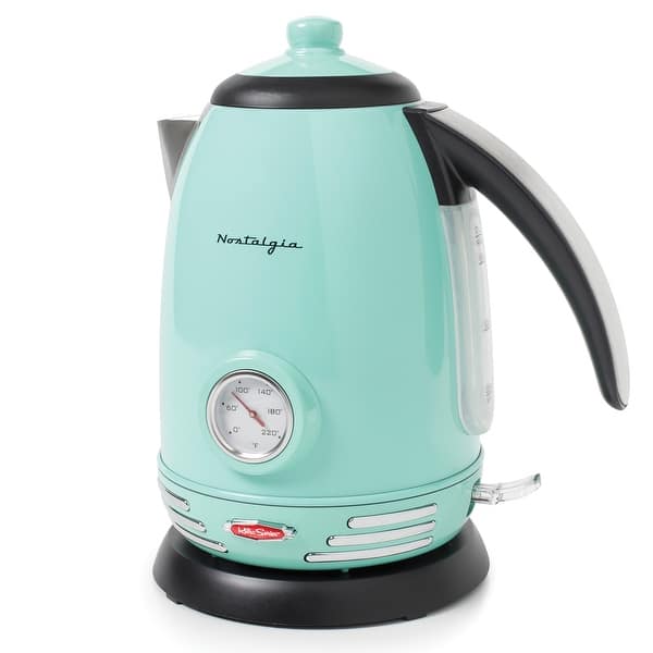 Electric Tea Kettle, Hot Water Boiler with Thermometer 1.7 Liter Stainless  Steel