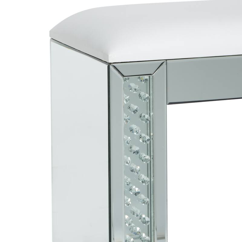 Silver Glam Stool 21 x 22 x 15 - 22 x 15 x 21