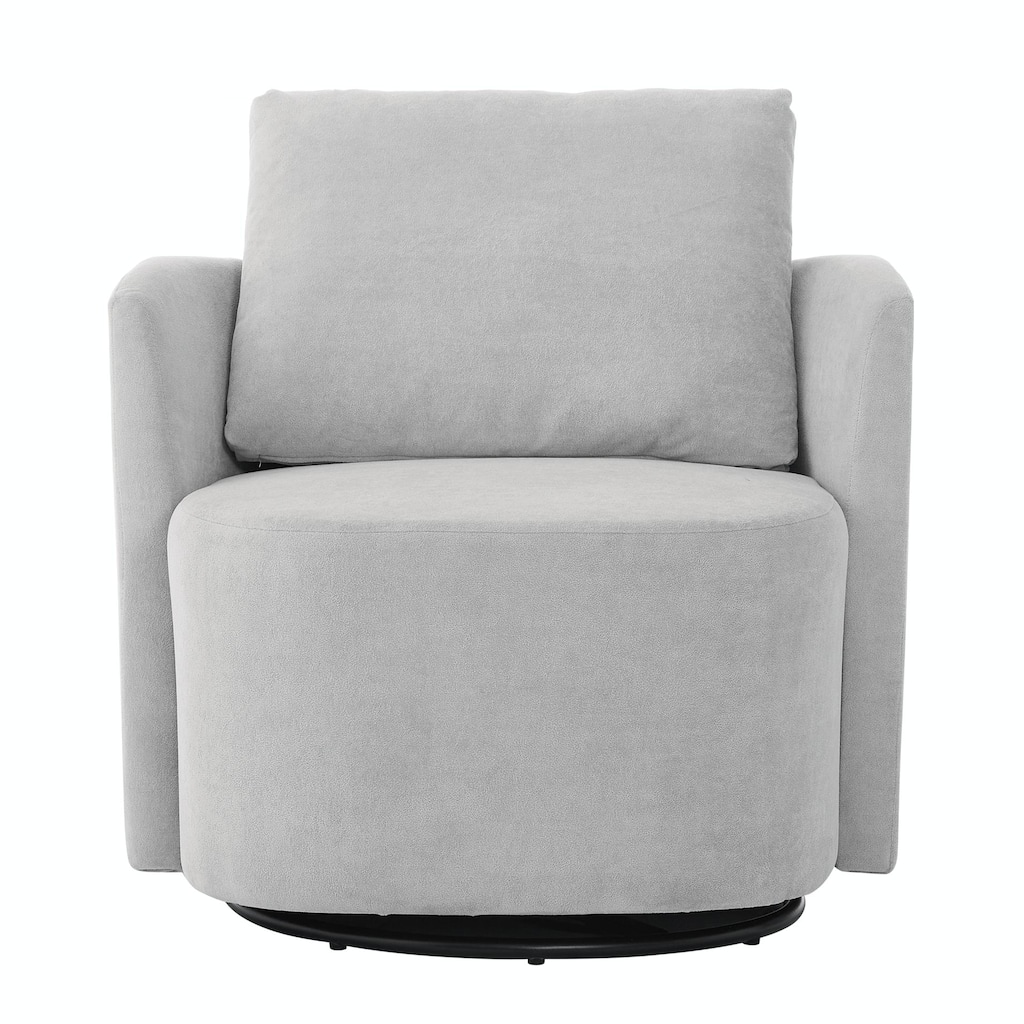 360° Swivel Chair - Chenille Upholstery, 440lb Capacity, Barrel Design