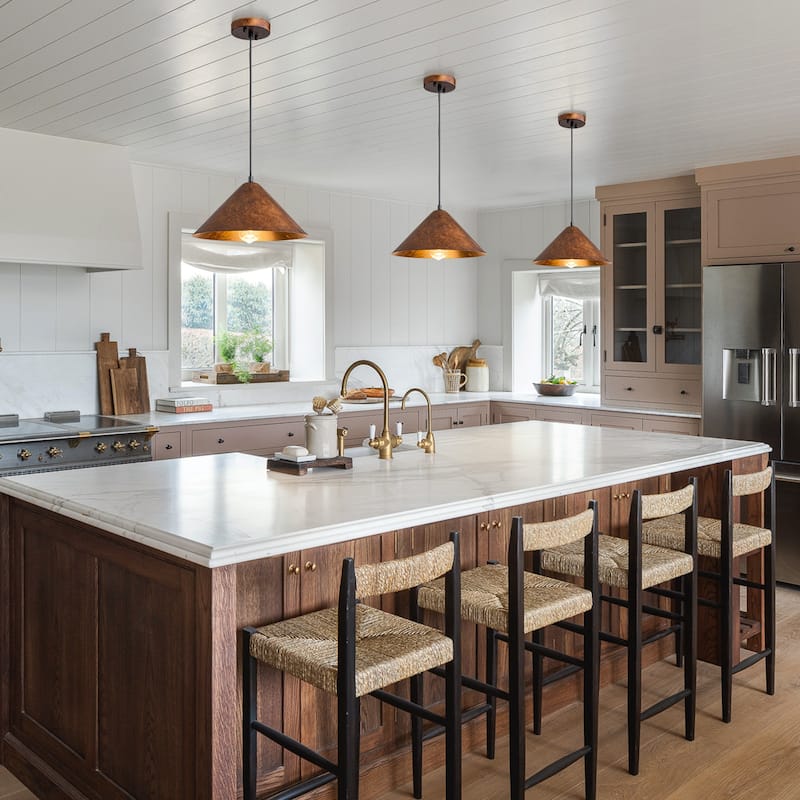 Industiral Dome Pendant Lights for Kitchen Island - Copper - W13.11"