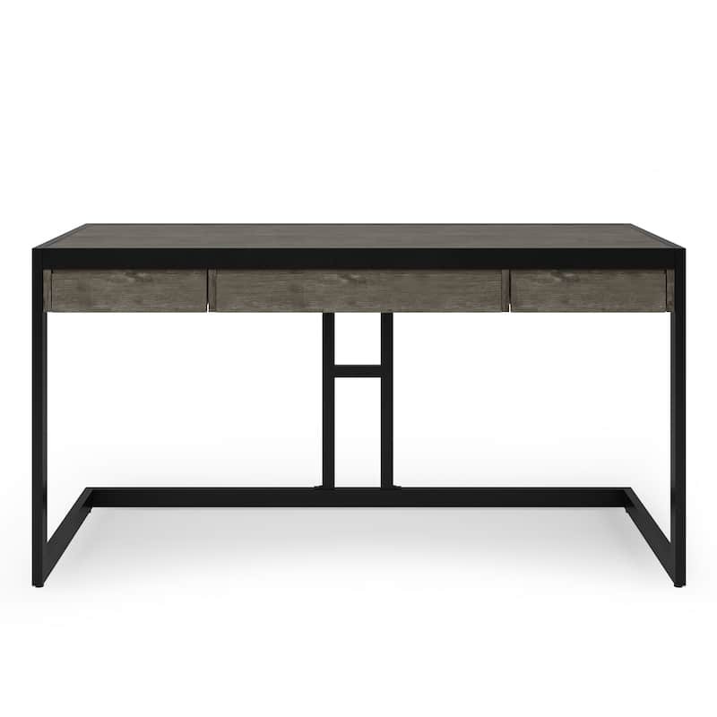 WYNDENHALL Cecilia Solid Acacia Wood Industrial Office Desk