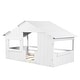 preview thumbnail 6 of 21, Twin Size House Bed for Kids, Wood Playhouse Bed Frame with Roof, Window and Guardrail for Girls & Boys, No Box Spring Needed