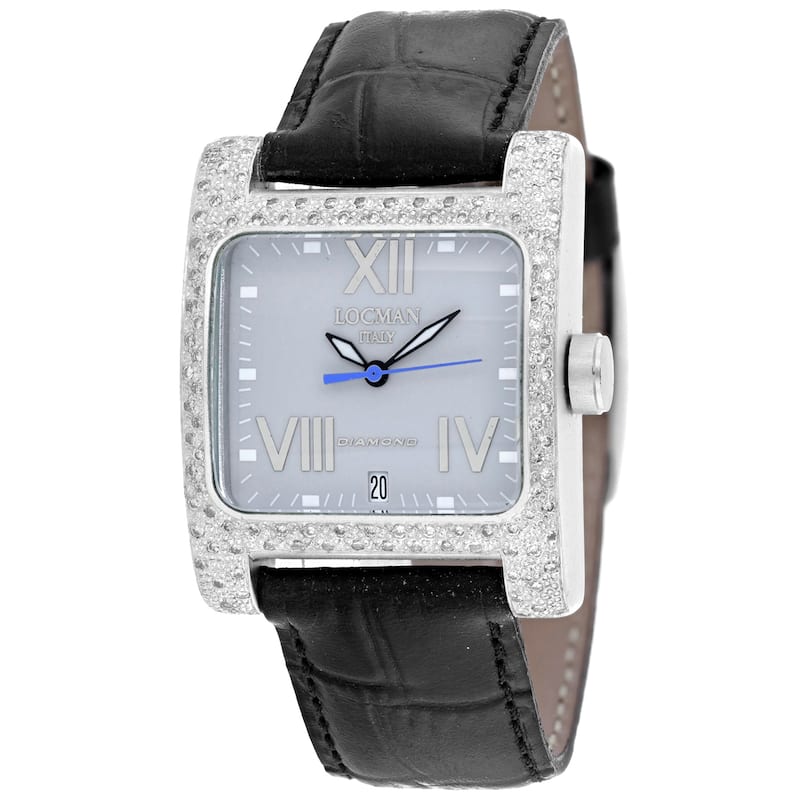 Locman Women's Diamond Classic Grey Dial Watch - 431AGD/BK - 6 (36)