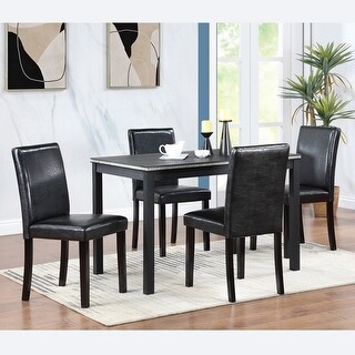 5 Piece Wooden Dining Table Set Kitchen Table Set with a Rectangular ...