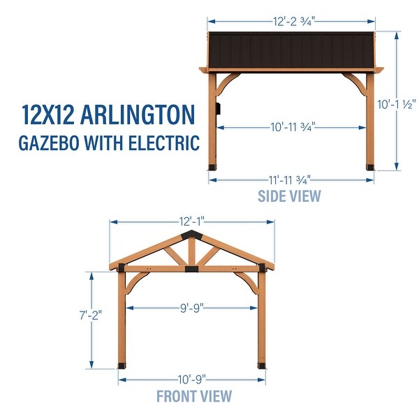 Backyard Discovery Arlington 12x12' Cedar Wood Gazebo with Steel