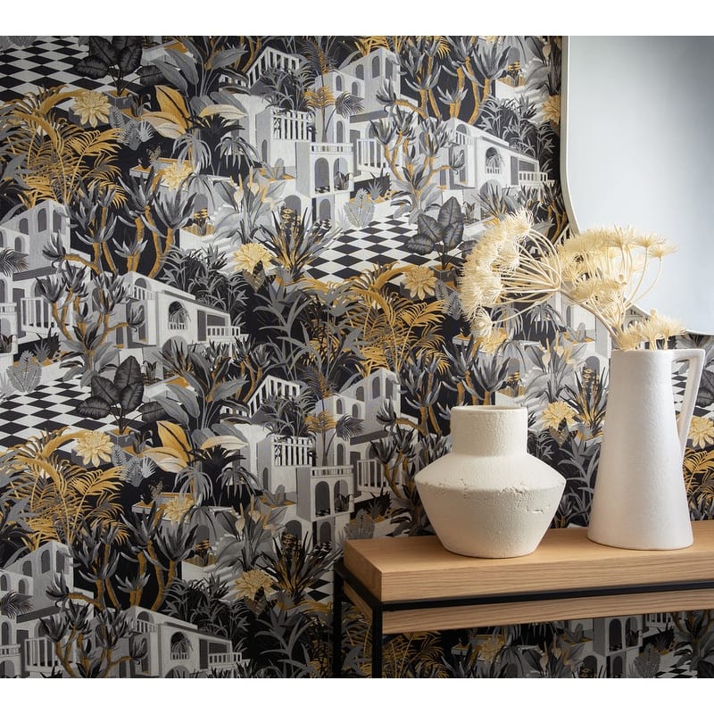 Rasch Merian Grey Architectural Wallpaper