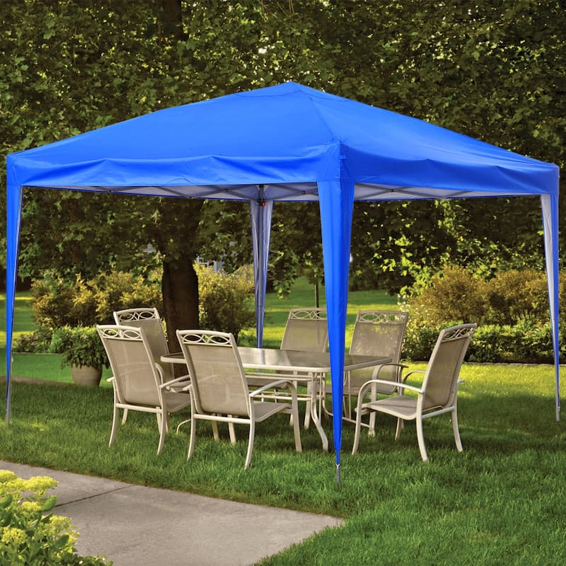 Zenova 10' x 10' Outdoor Pop Up Canopy Tent Patio Gazebo Party Wedding Tent - Blue
