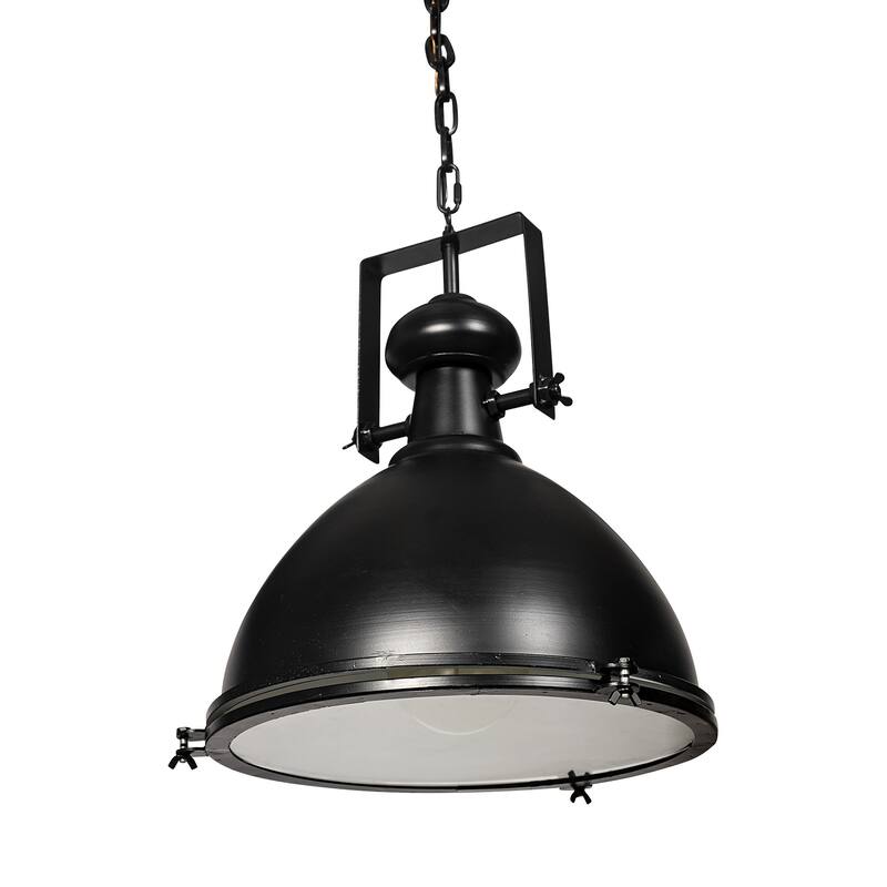 Industrial Metal Hanging Pendant Light - 17"W x 17"D x 20"H