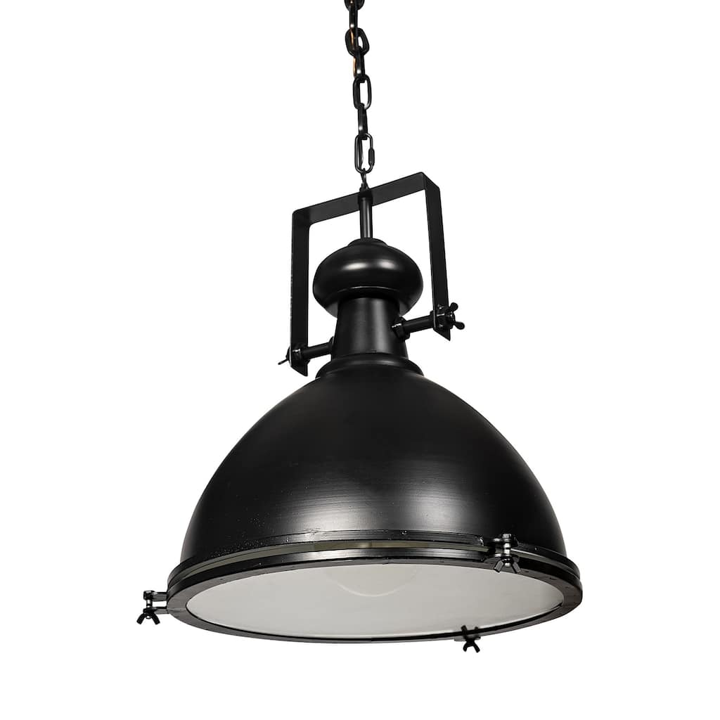 Industrial Metal Hanging Pendant Light - 17"W x 17"D x 20"H