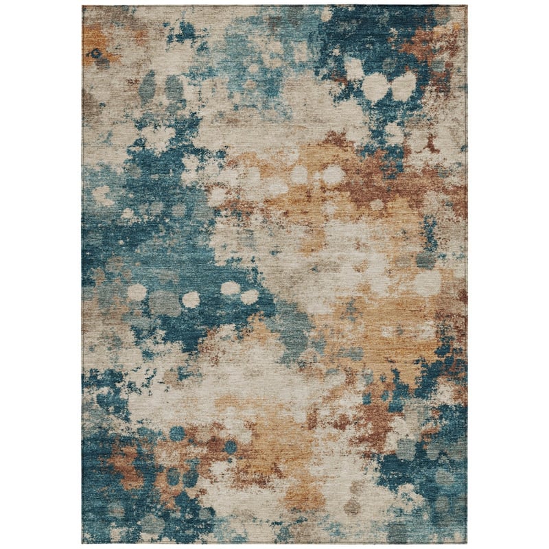 HomeRoots Abstract Transitional Rectangle Outdoor Rug