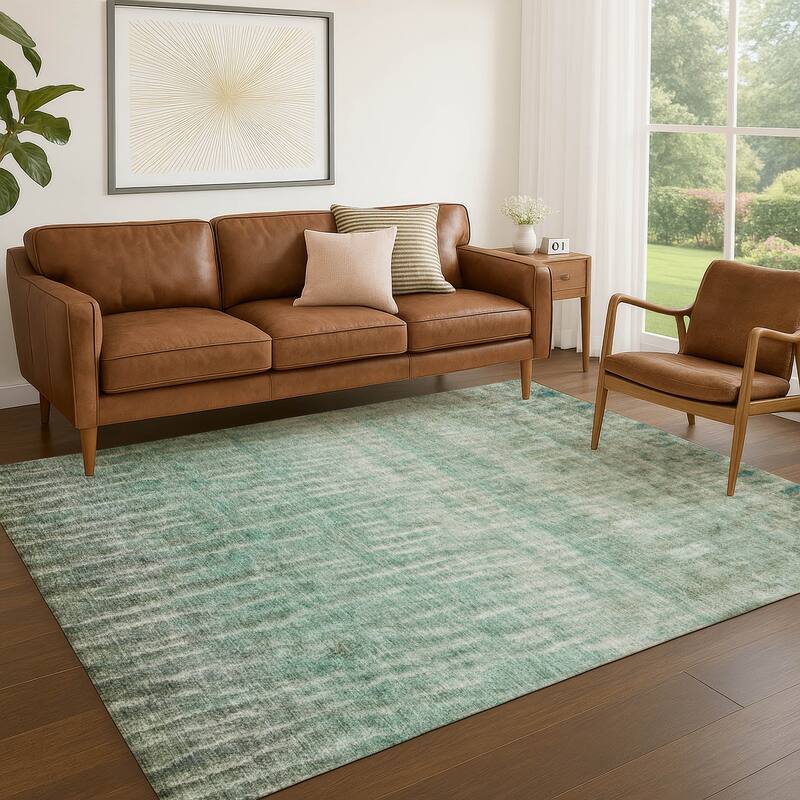 Machine Washable Indoor/ Outdoor Contemporary Ombre Chantille Rug
