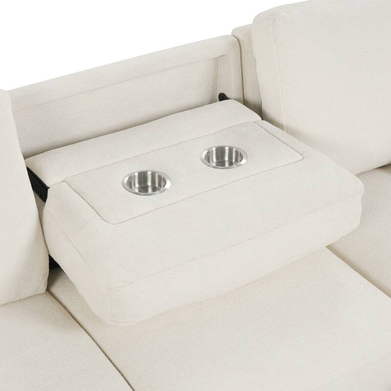 L-Shaped Sectional Sofa with Pull-out Sofa Bed, Modular Sleeper Sofa Couch with Reversible Storage Chaise for Living Room