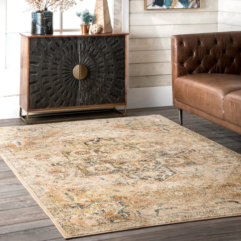 Nuloom Tabetha Tribal Medallion Area Rug - 4' x 6' - Tan - Rectangle