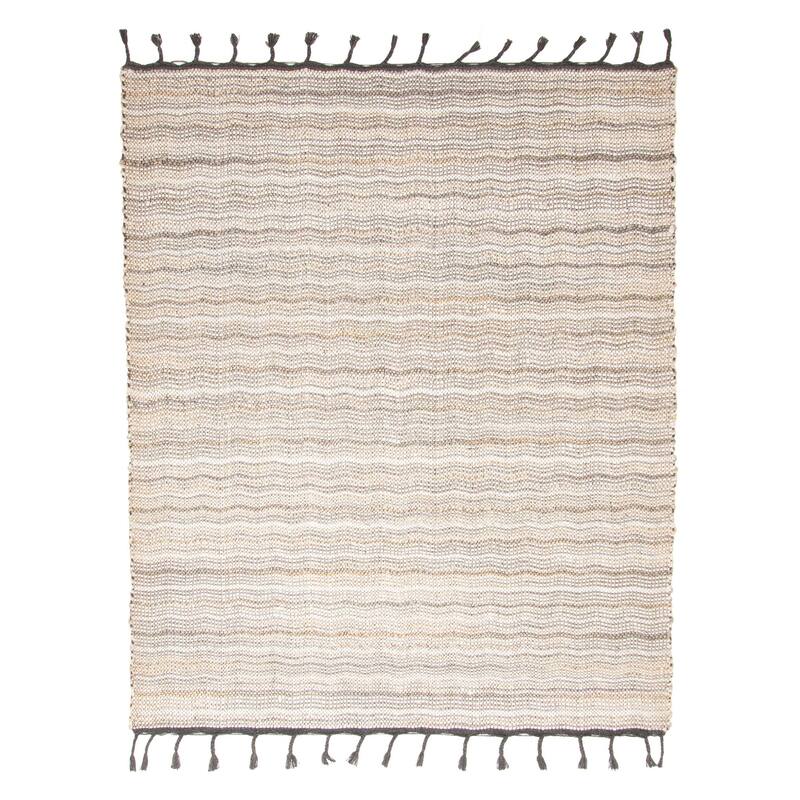 ECARPETGALLERY Braid weave Sienna Grey Wool Rug - 5'10 x 7'2