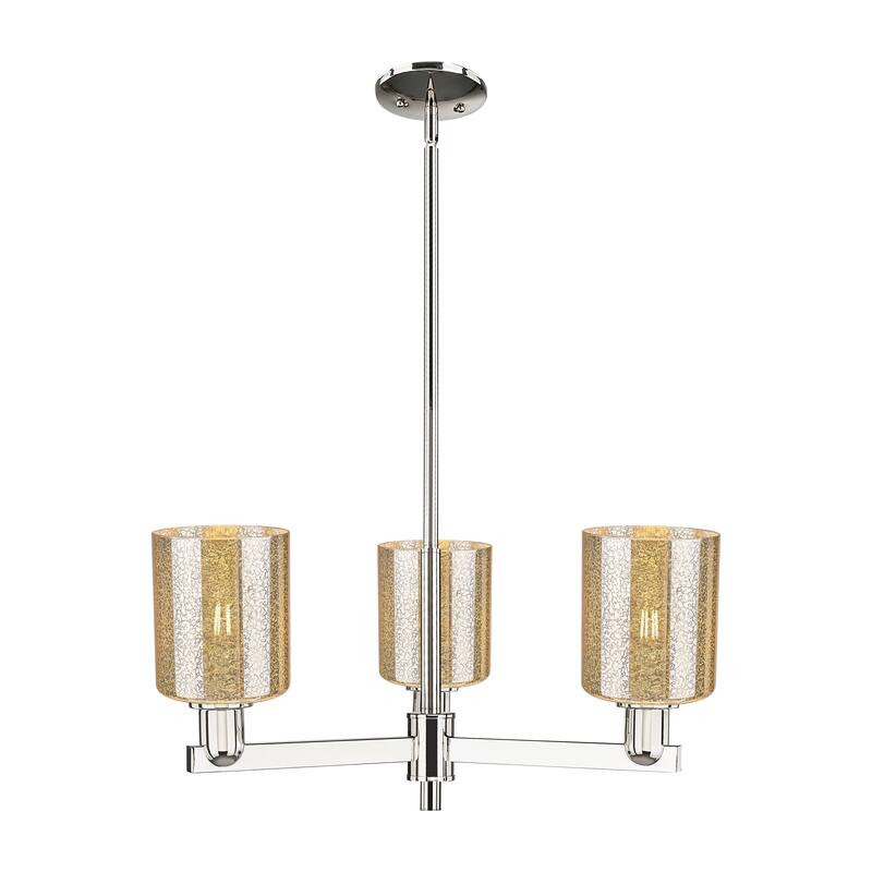 Innovations Lighting Endless Possibilities Arcadia - Cobbleskill - 3 Light 27" Stem Hung Chandelier - Mercury/Polished Nickel