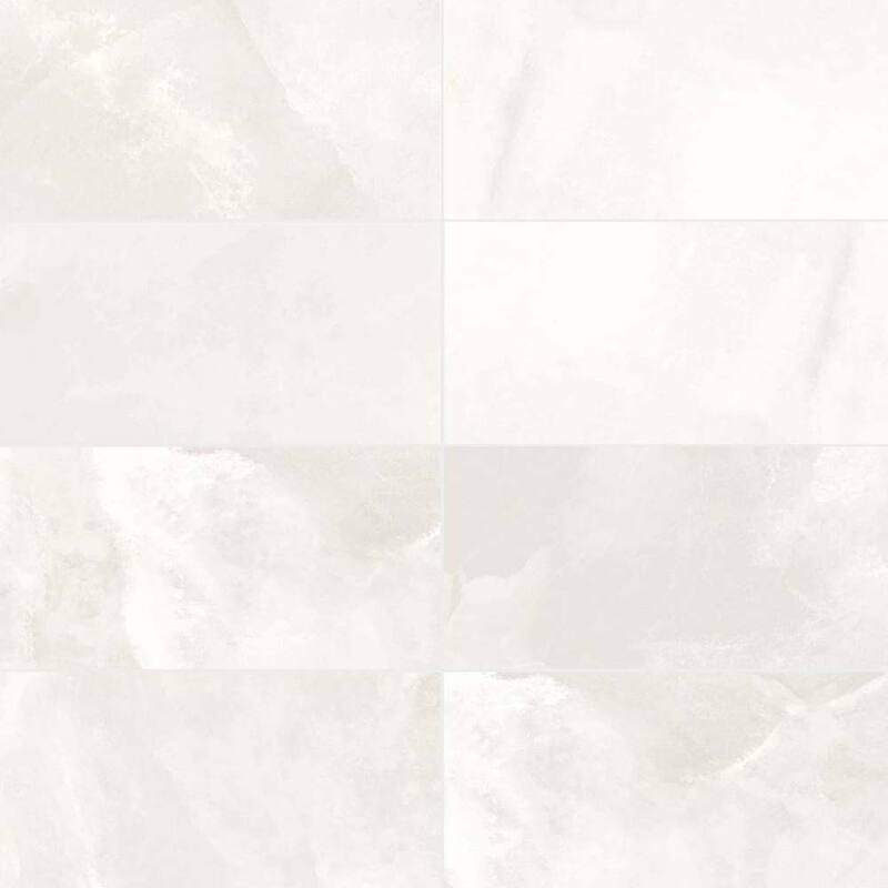 Geo Lust 12in x 24in White Polished Porcelain Tile - Floor & Wall