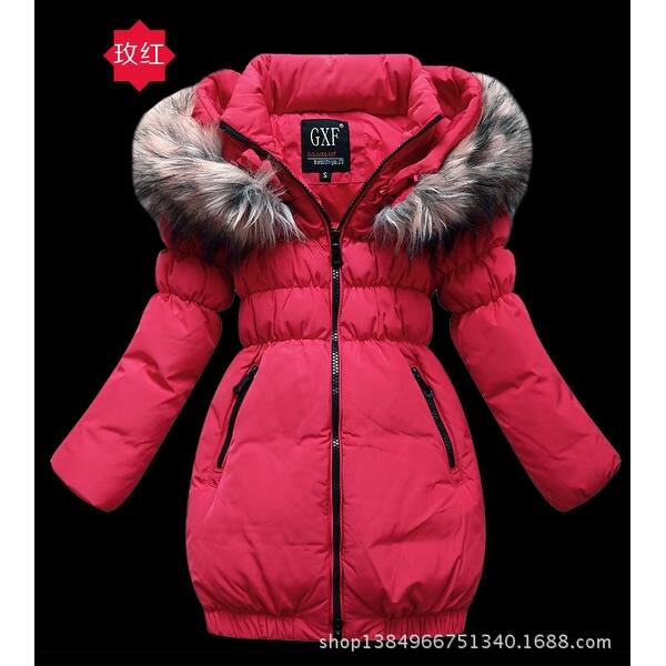 Jacket Parka Padded Coat Faux Fur Long Winter Warm Coat Hooded Girls Kids