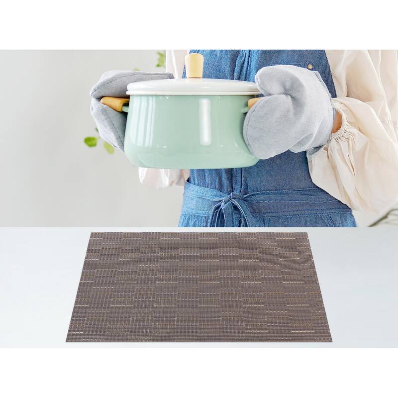 8 Pack PVC Placemats for Kitchen Dining Table Decor Heat Resistant Table Placemats Wipeable Table Mat - 18*12in