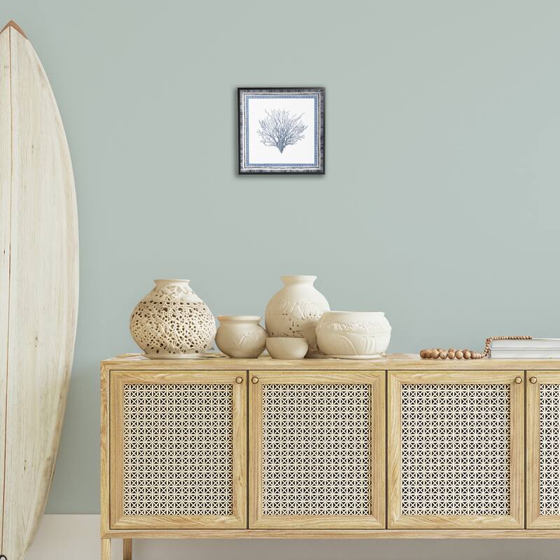 Stupell Bordered Oceanic Coral Framed Giclee Art Design By Lanie Loreth
