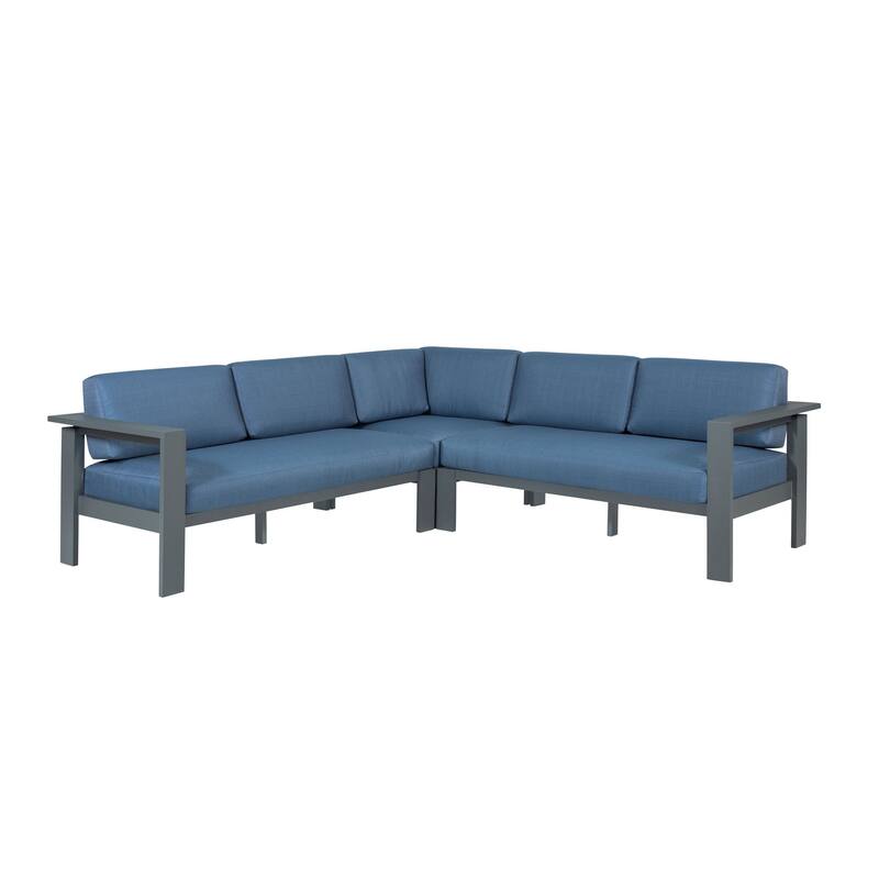 Sardinia Aluminum Frame Outdoor Sectional Sofa - Blue